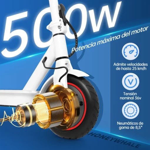 Patín Eléctrico Honey Whale S2 V2 – Blanco
