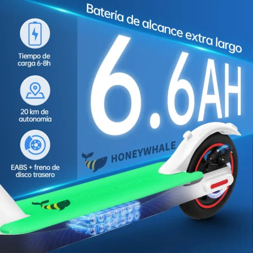 Patín Eléctrico Honey Whale S2 V2 – Blanco