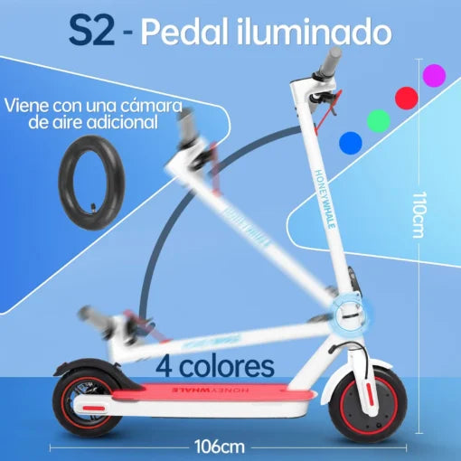 Patín Eléctrico Honey Whale S2 V2 – Blanco