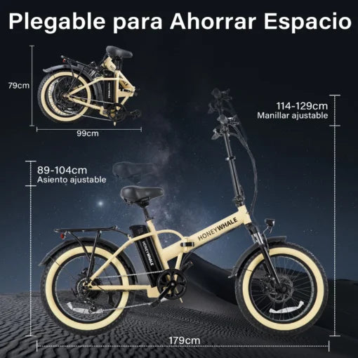 Bicicleta Eléctrica Plegable Honey Whale F6-S