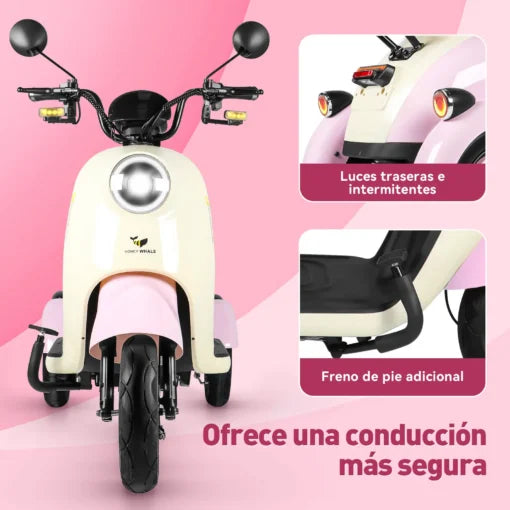 Motobici Eléctrica de 3 Ruedas Honey Whale V1