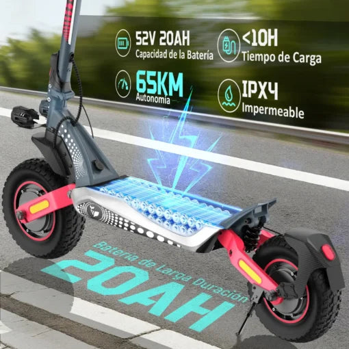 Scooter Eléctrico Honey Whale T8 MAX – Rojo